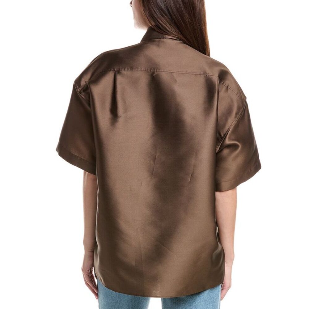 Sandro Brown Satin Blouse - Picture 2 of 3